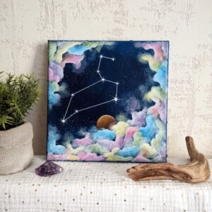peinture sur toile-constellation du zodiaque lion