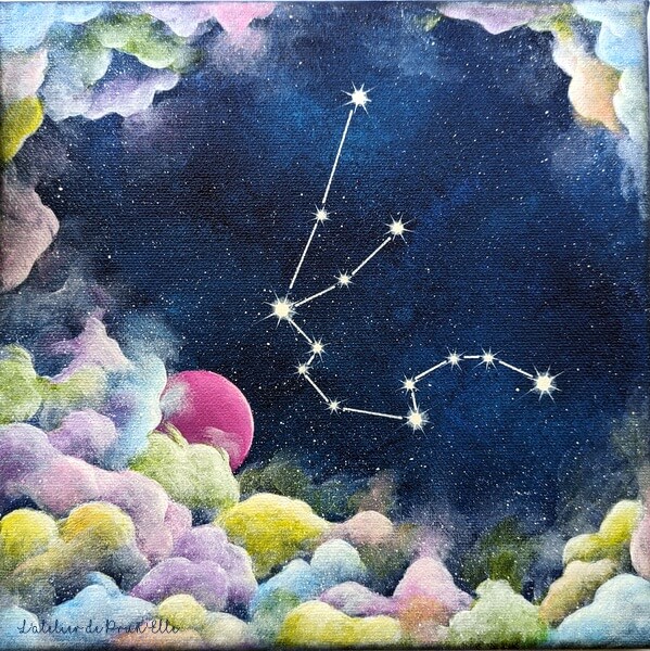 peinture sur toile-constellation du zodiaque verseau-5