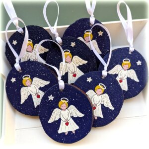 rondelles bois ange de noel