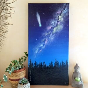 peinture sur toile comète C-2022 E3-30x60