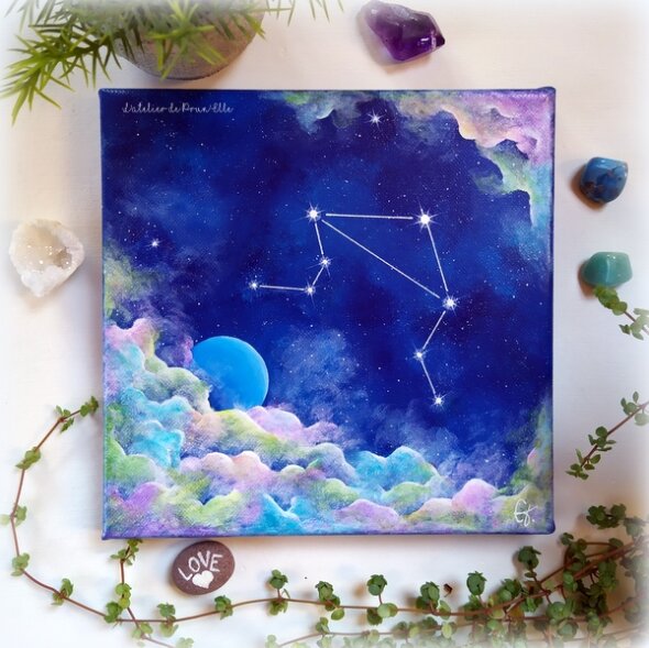 peinture sur toile-constellation du zodiaque balance