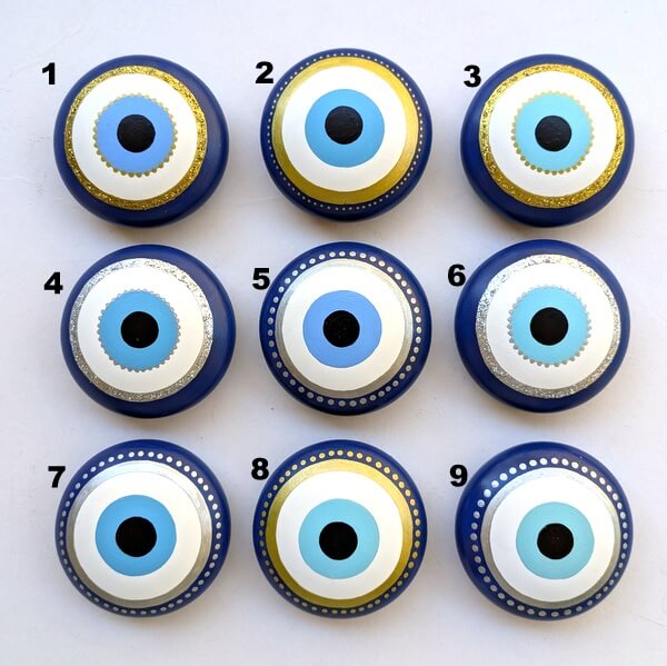 galet peint-galet de céramique-oeil bleu protecteur galet peint-galet de céramique-oeil bleu protecteur