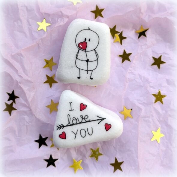 galets peints messages d'amour-monsieur i love you