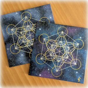 peinture vibratoire cube de métatron 15x15