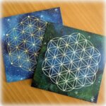 peinture vibratoire fleur de vie 15x15