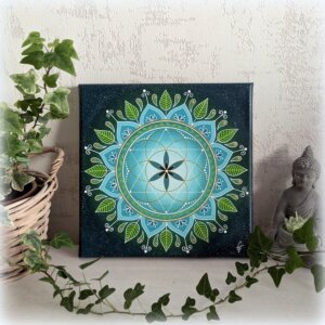 peinture vibratoire vert turquoise