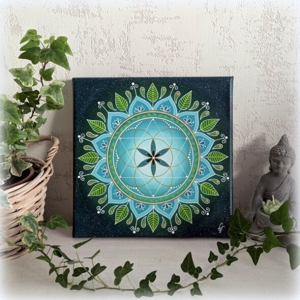 peinture vibratoire vert turquoise