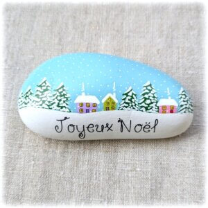 galet peint- galet de noel