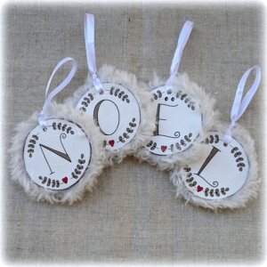 rondelles bois noel laine